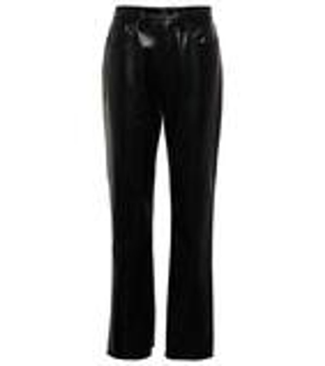 Mid-rise bootcut faux leather pants