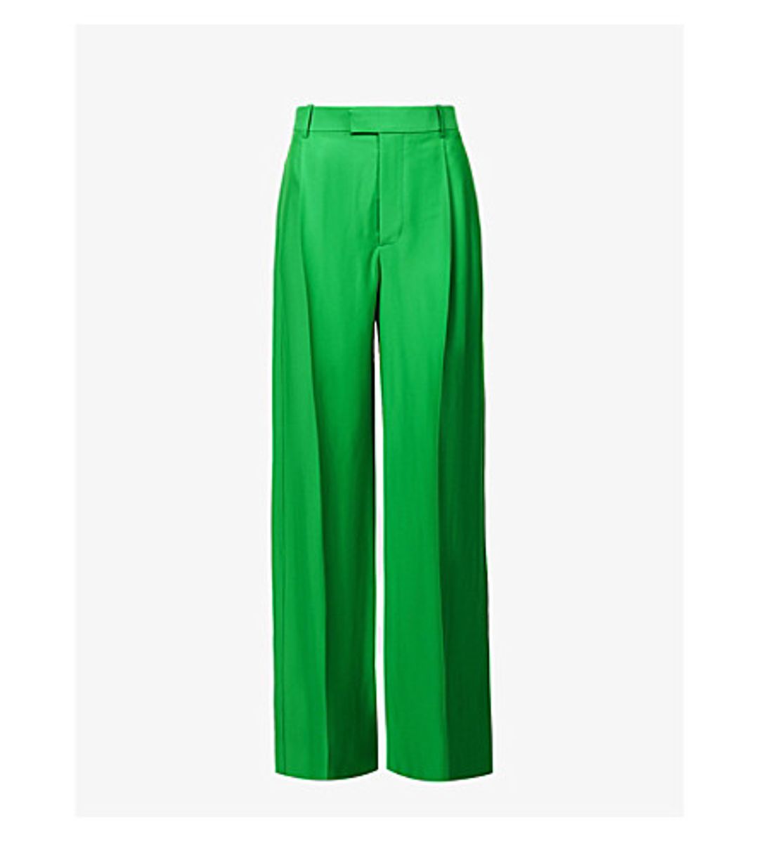 Pressed-crease wide high-rise wool trousers