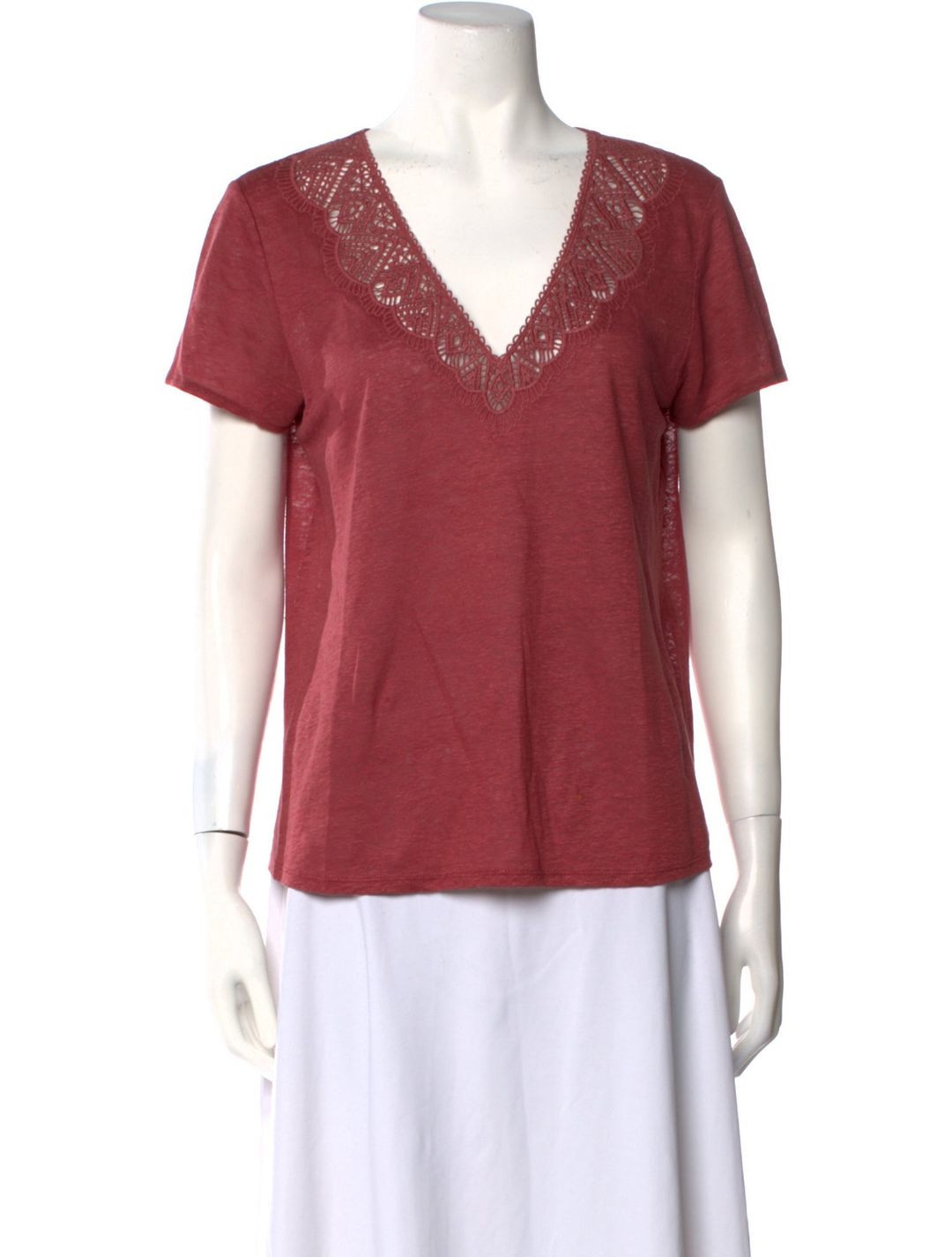 Linen V-Neck T-Shirt