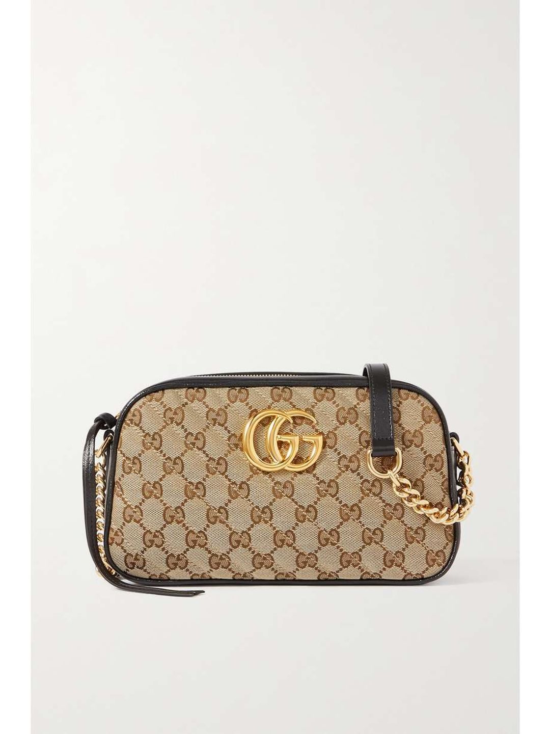GG Marmont leather-trimmed quilted coated canvas-jacquard shoulder bag