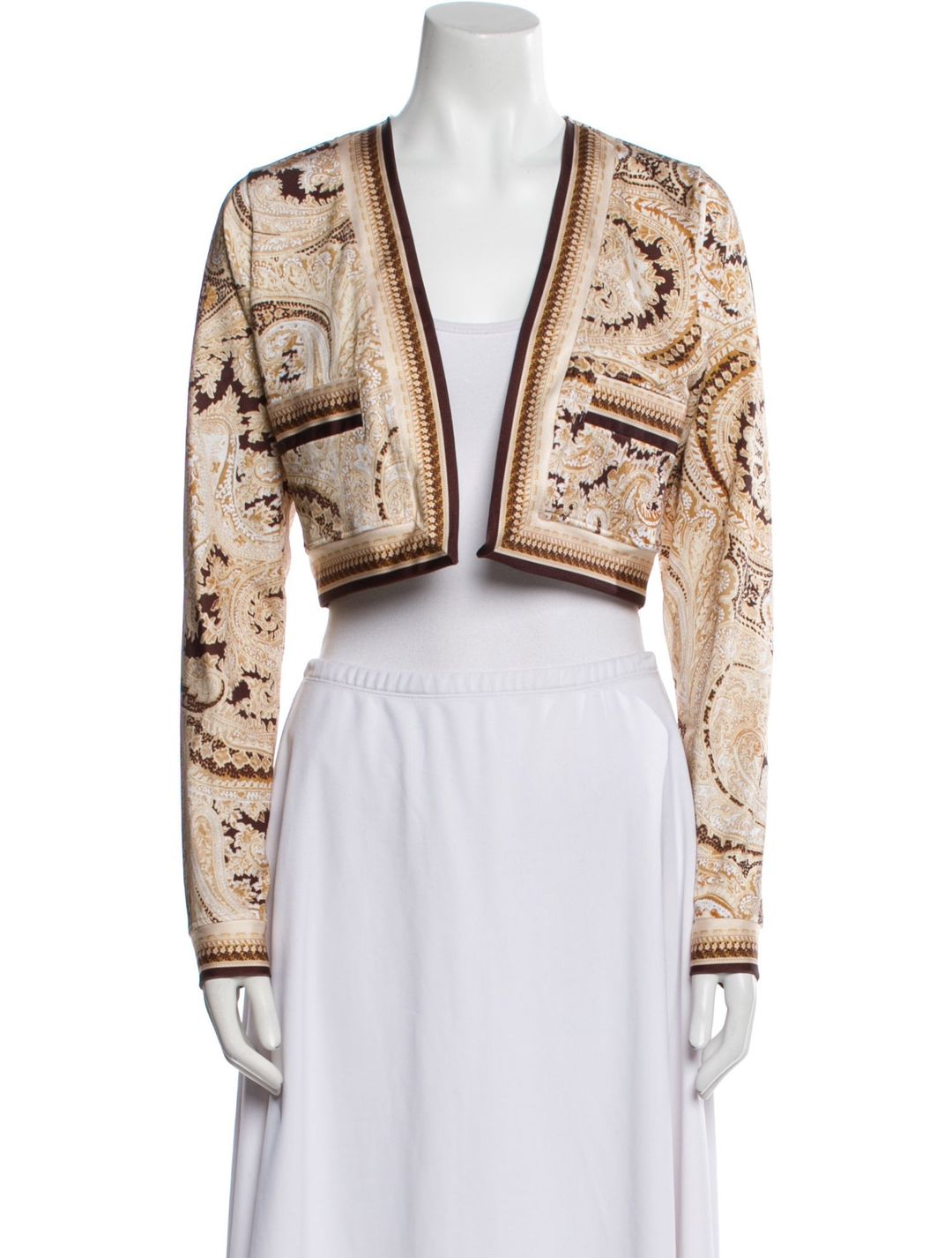 L'Agence Nylon Paisley Print Evening Jacket