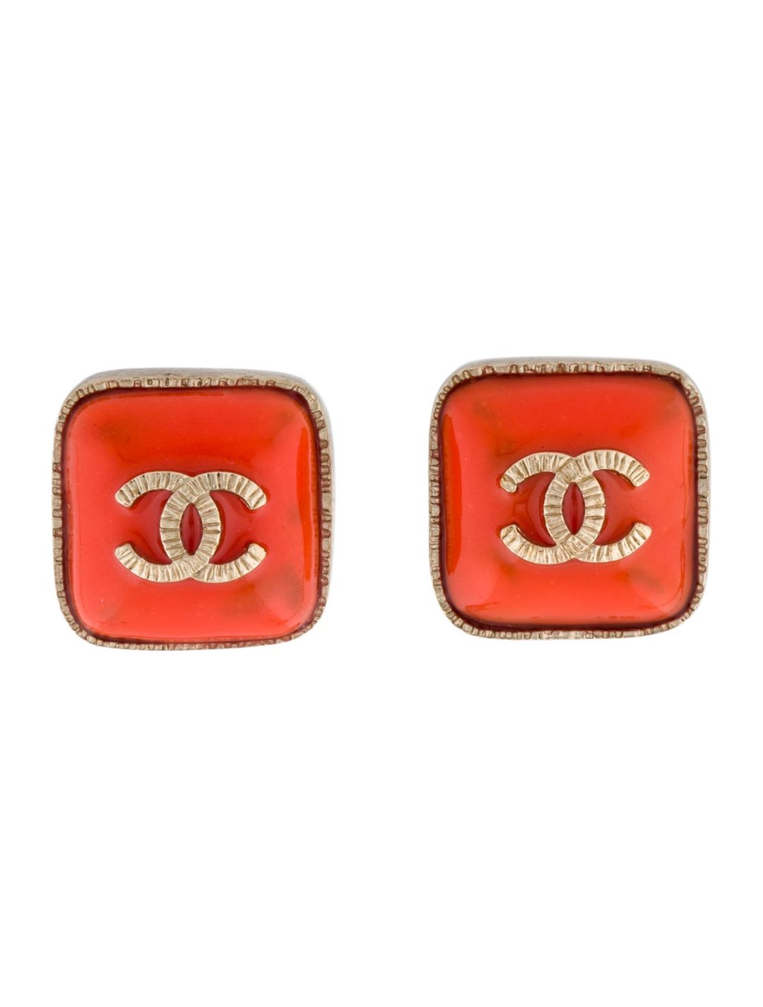 Chanel Resin CC Stud Earrings