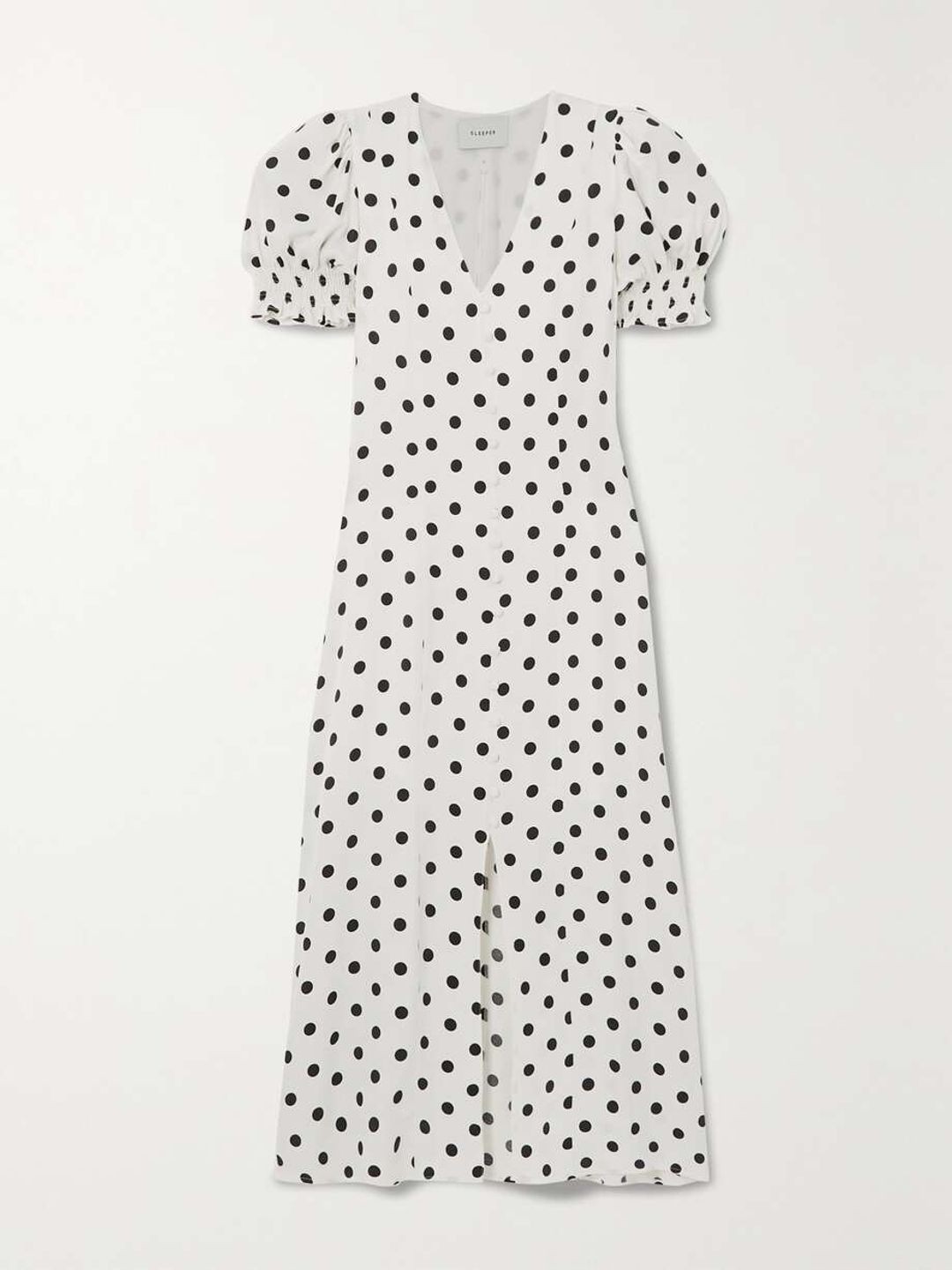 Bella polka-dot crepe maxi dress