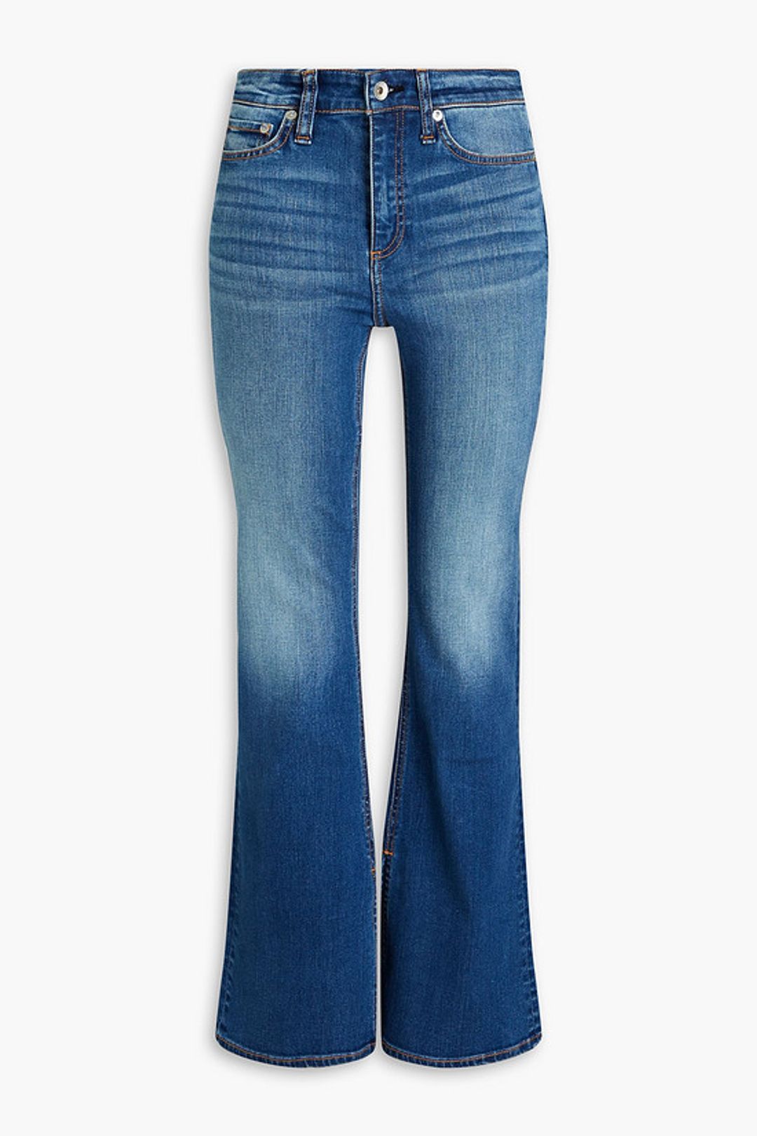 Faded high-rise slim-leg jeans