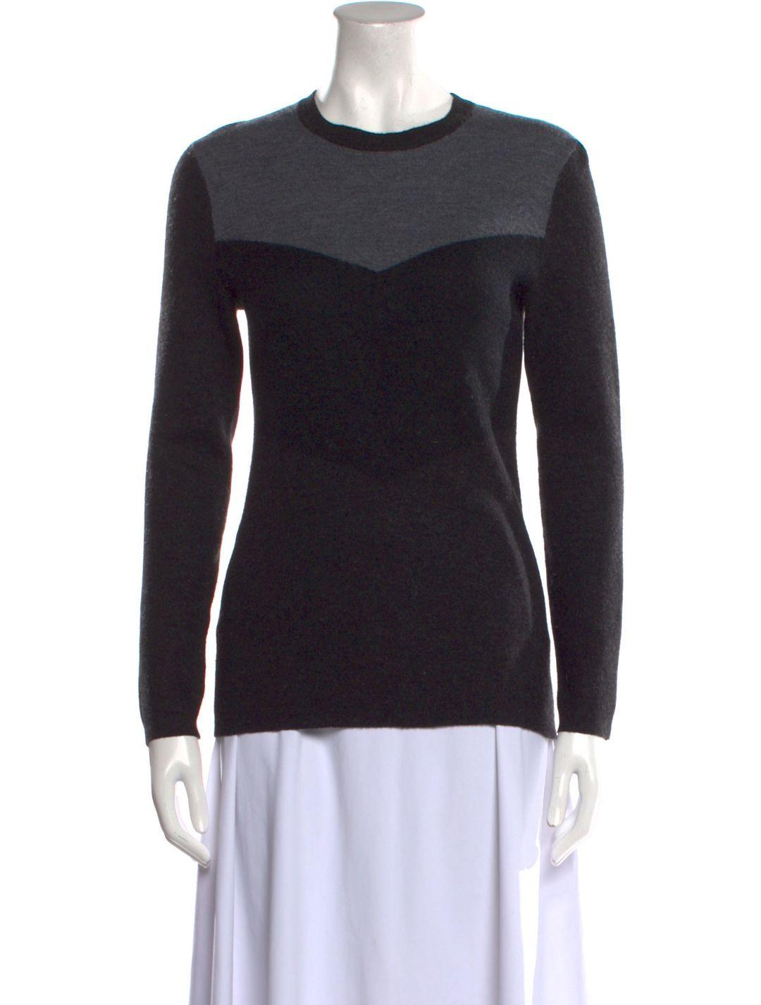 Theory Colorblock Pattern Crew Neck Sweater