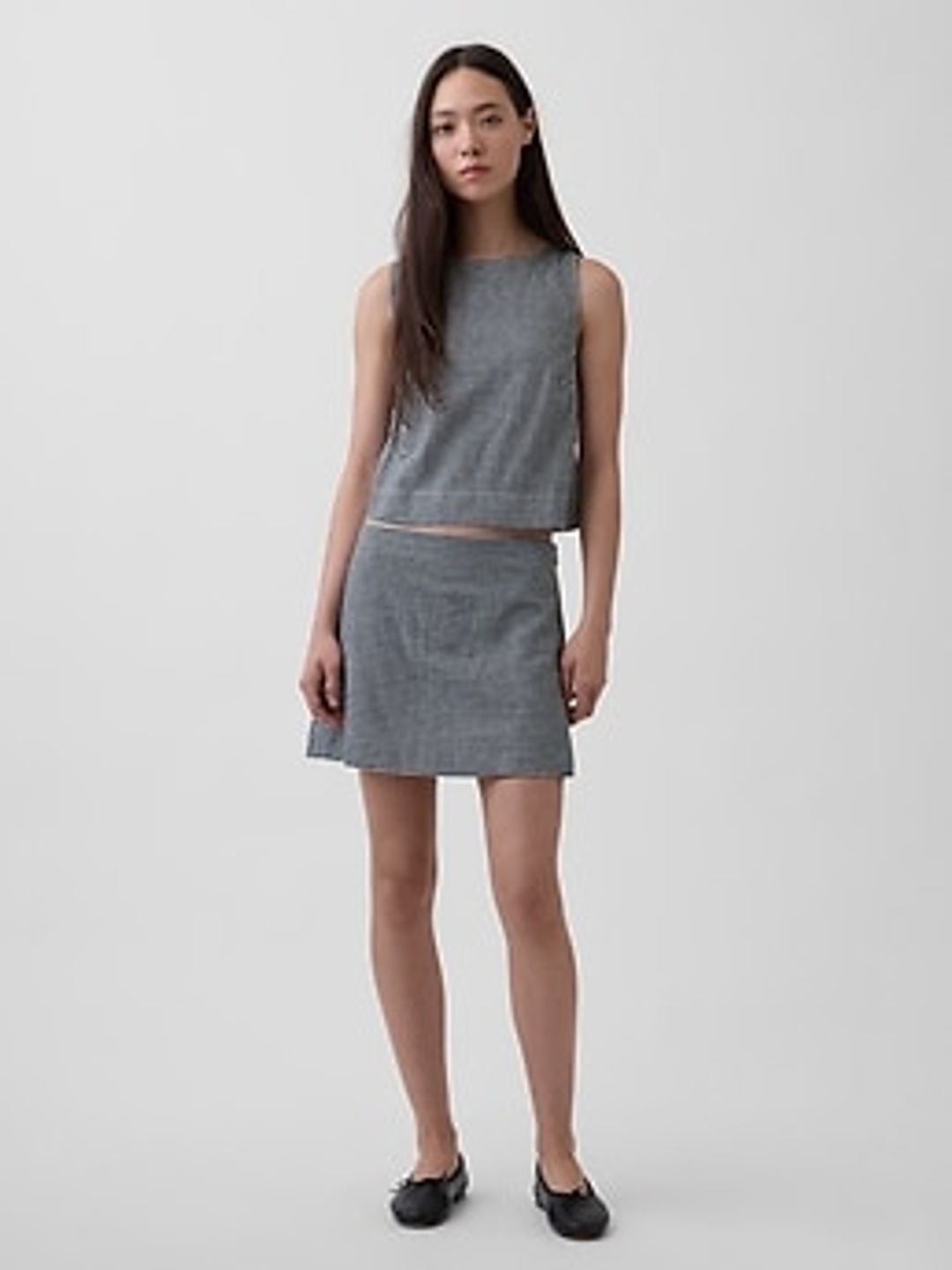 Linen-Cotton Mini Skirt