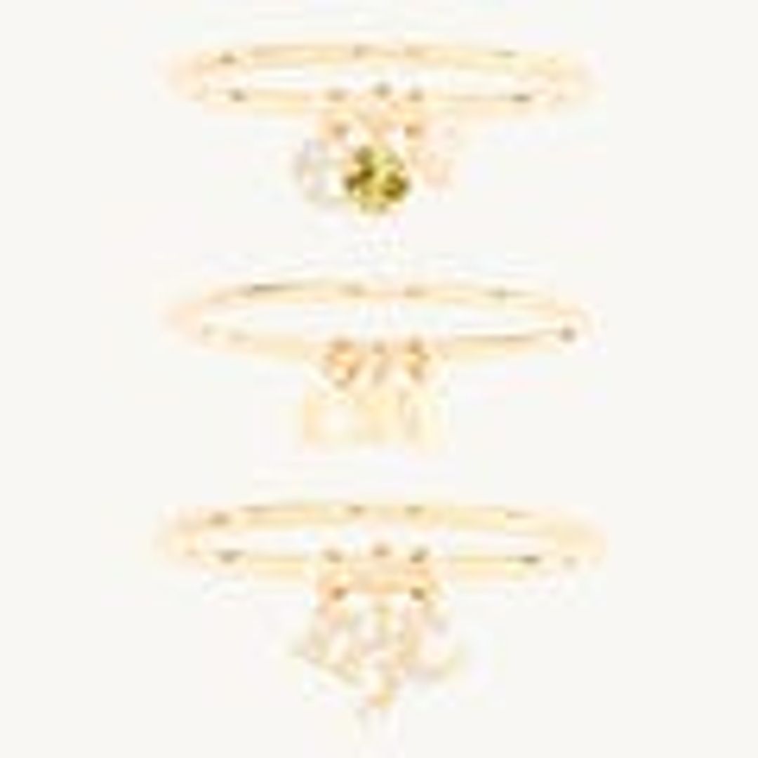 Confetti Custom Three Gold Charm Ring #2