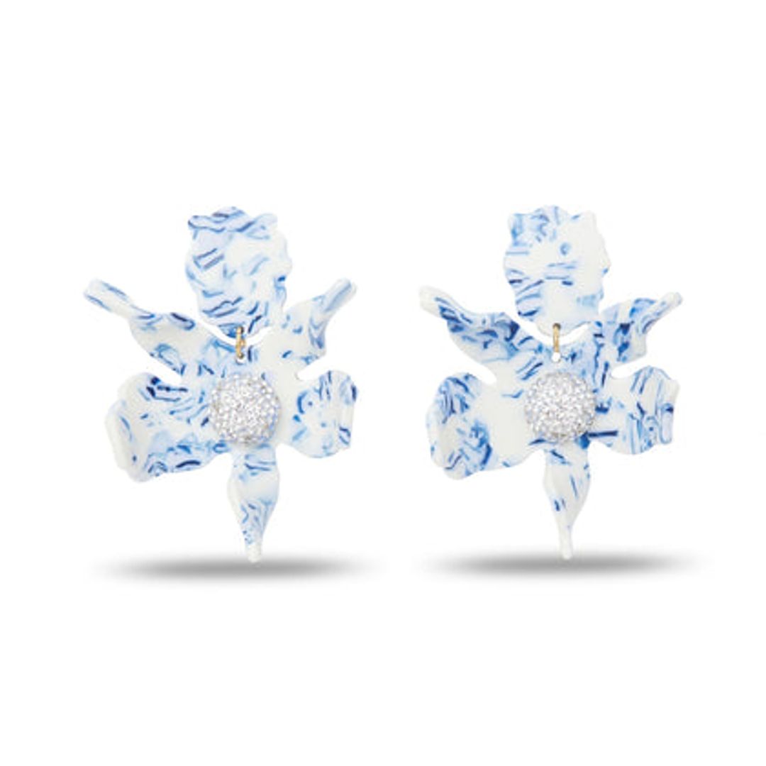 DELFT CRYSTAL LILY EARRINGS