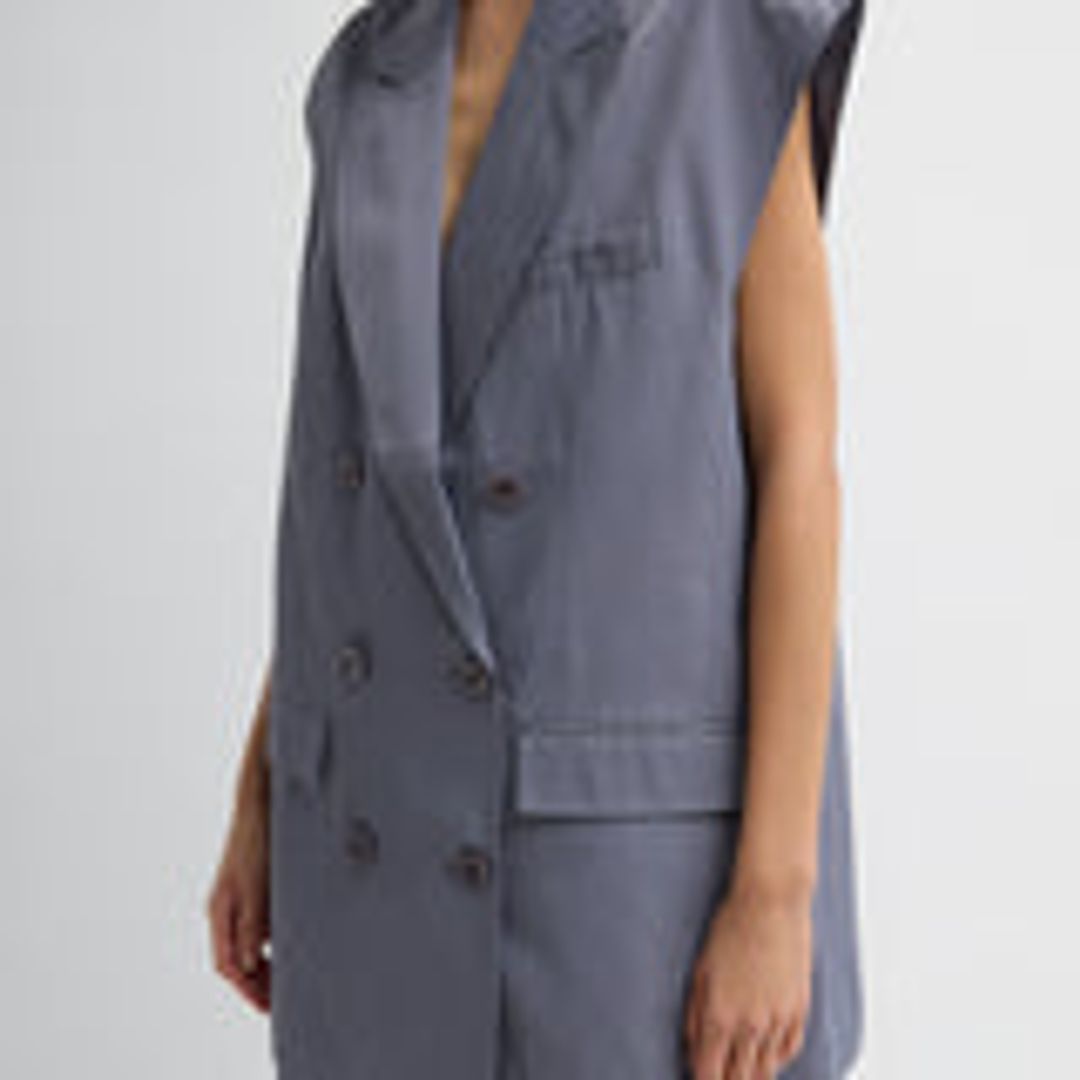 Drapey Suiting Oversized Double Breasted Vest #7
