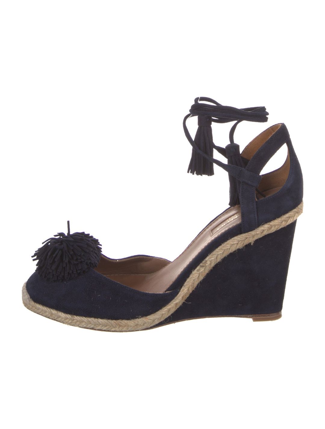 Aquazzura Suede Colorblock Pattern D'Orsay Pumps