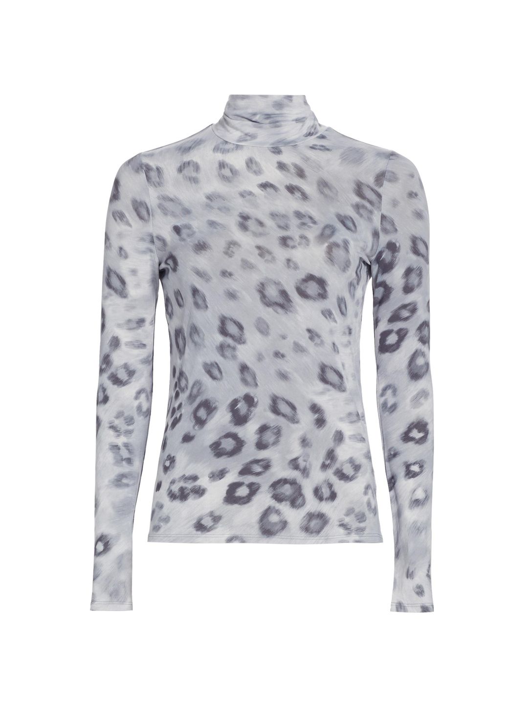 St. John Nuda Leopard Turtleneck Top