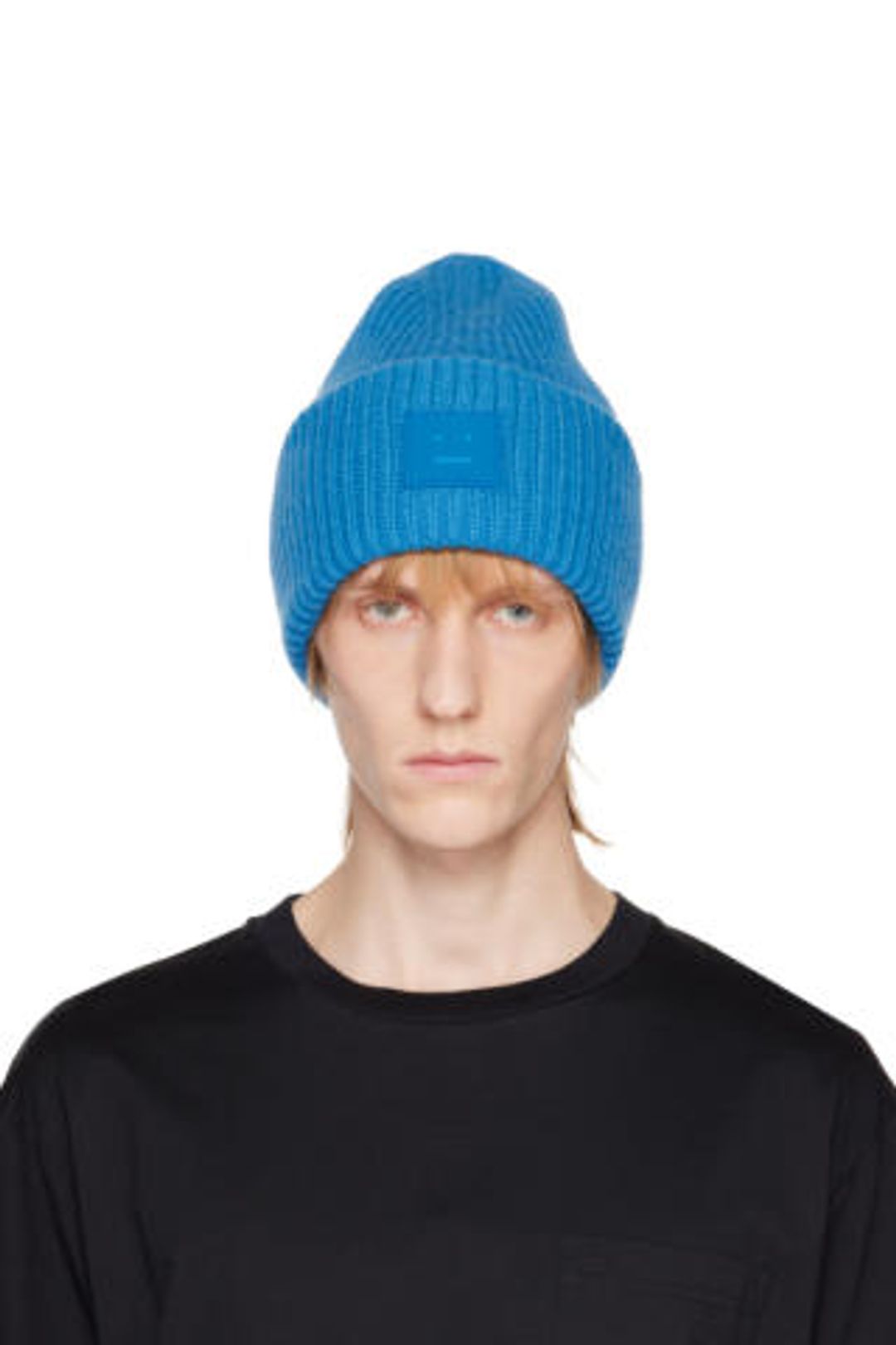 ACNE STUDIOS Blue Logo Beanie