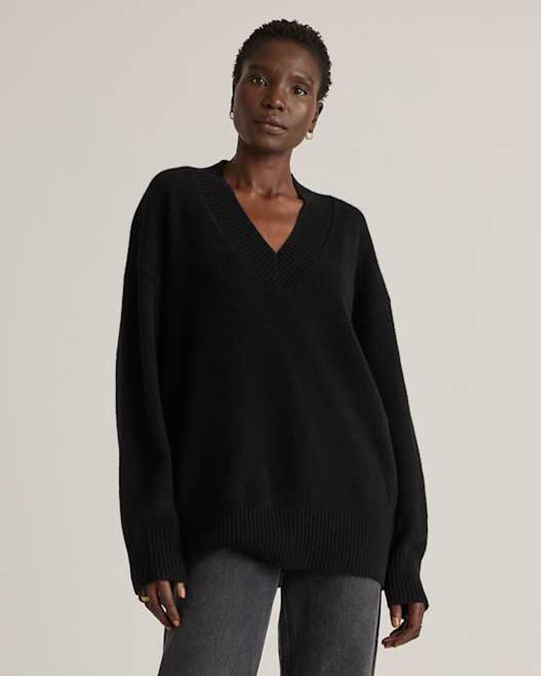 Mongolian Cashmere V-Neck Sweater #12