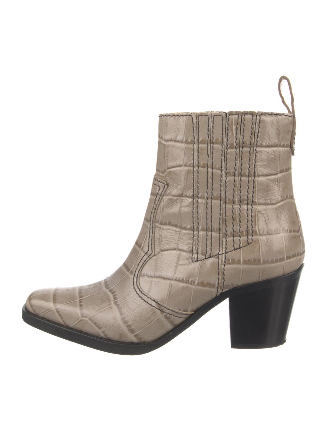 Ganni Animal Print Western Boots