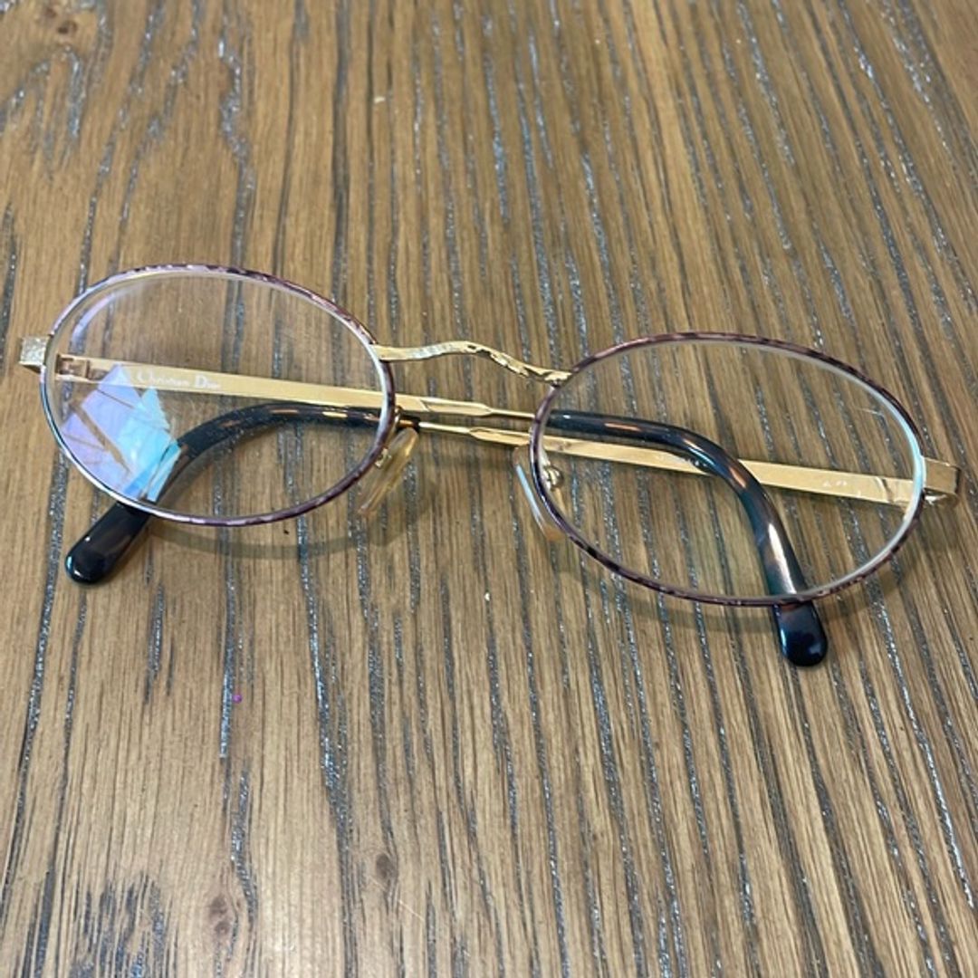 Vintage Christian Dior gold tone glass frames.