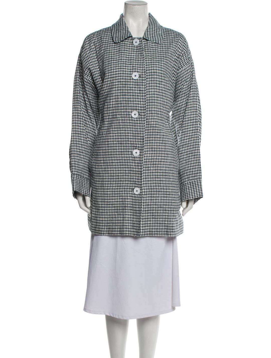 Reformation Linen Plaid Print Coat