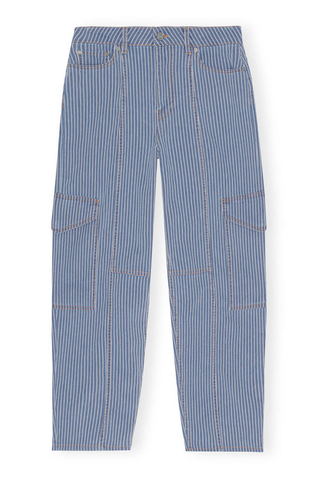Light Stripe Denim Cargo Pants