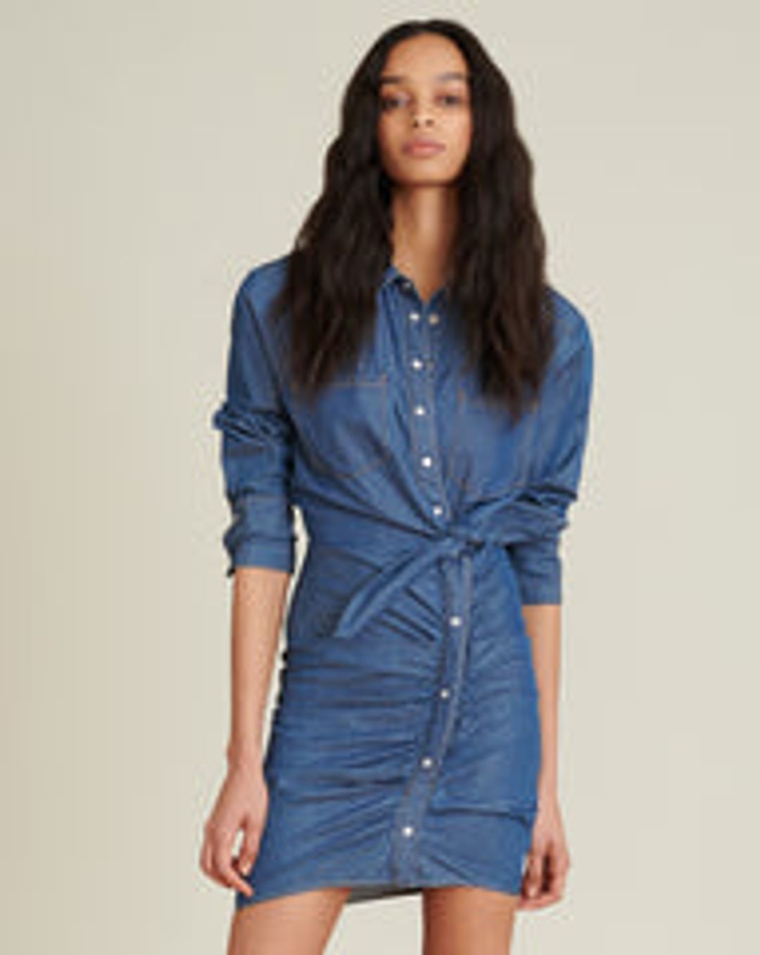 Sierra Ruched Chambray Dress #2