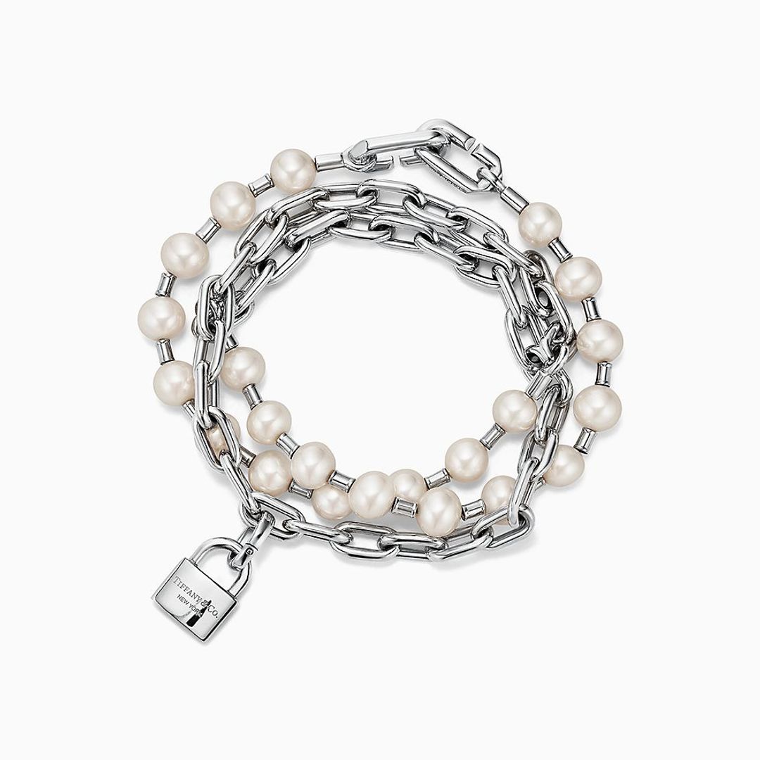 Tiffany HardWear Pearl Lock Bracelet in Silver, Medium