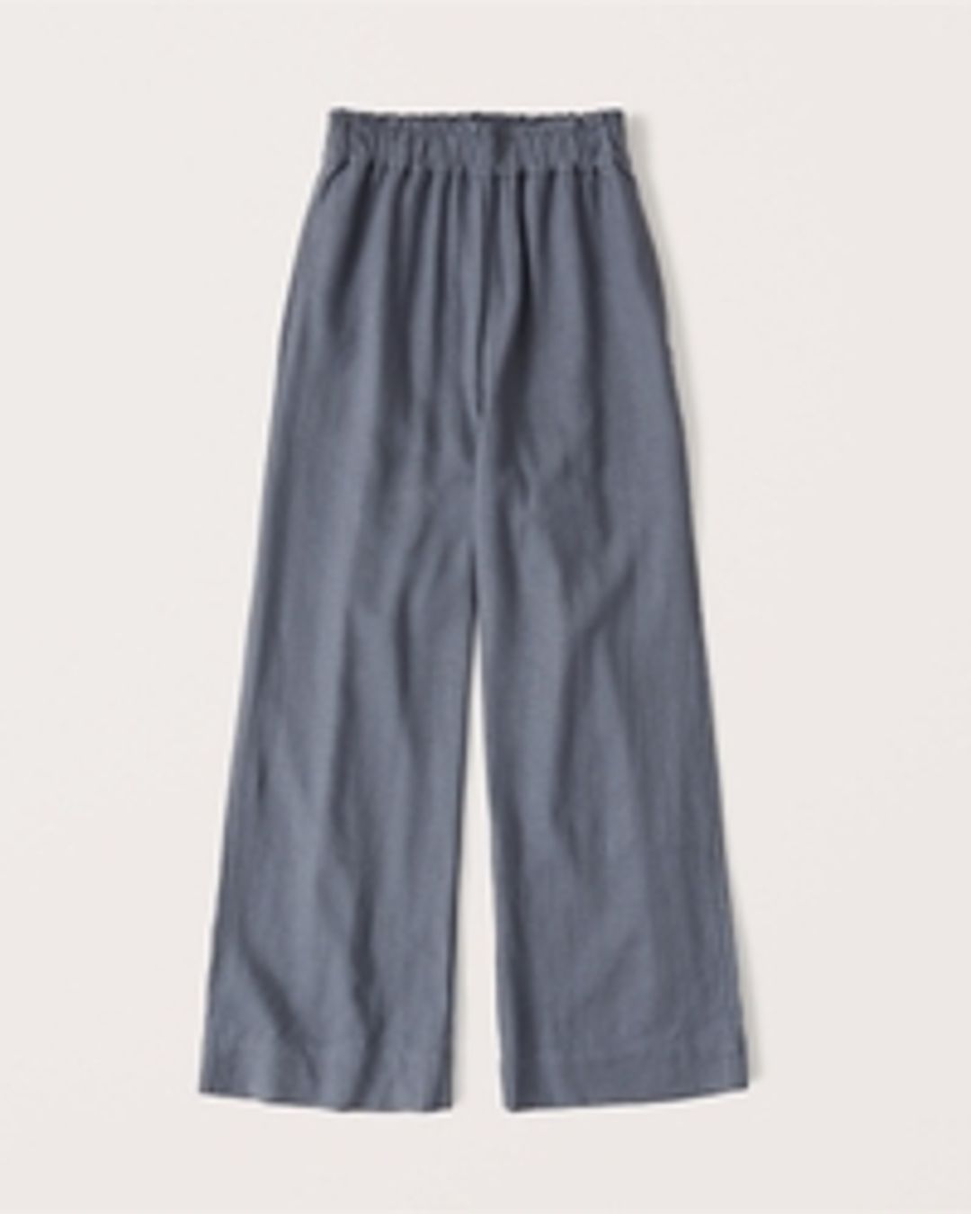 Linen-Blend Cropped Wide Leg Pants