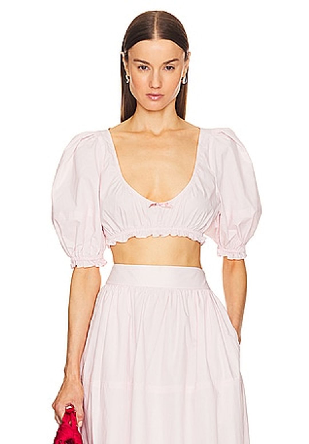 Poplin Cropped Peasant Top #5