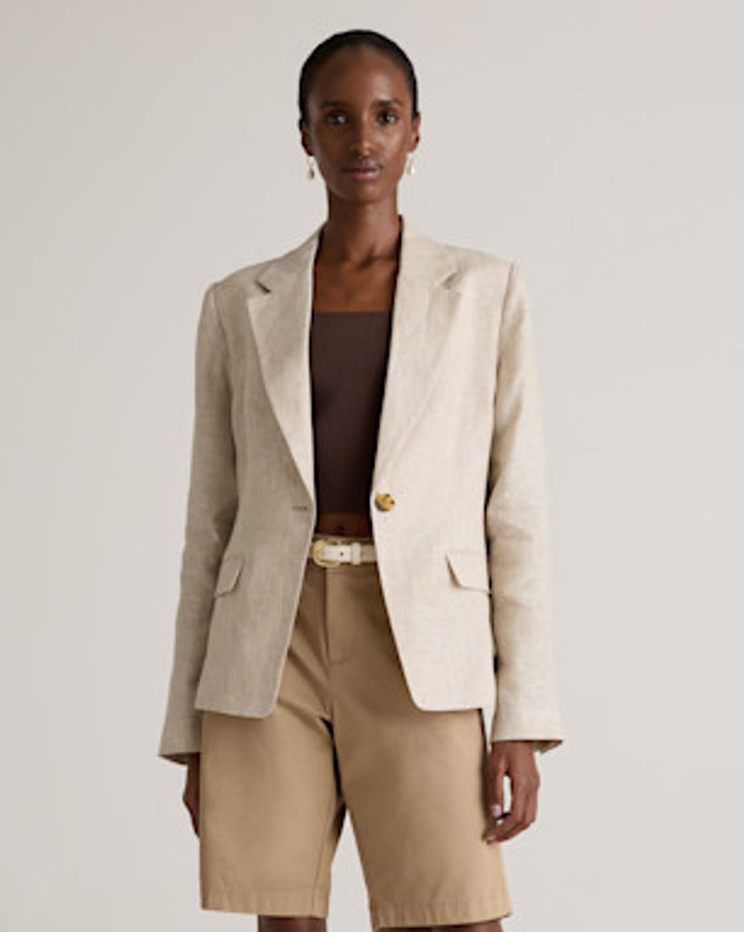 European Linen Structured Blazer