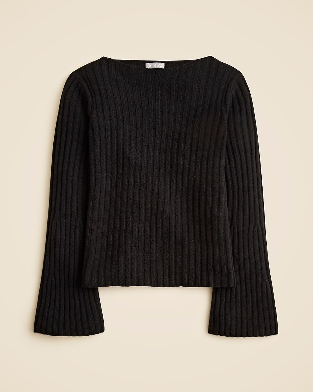 ribbed boatneck sweater in vintage wool