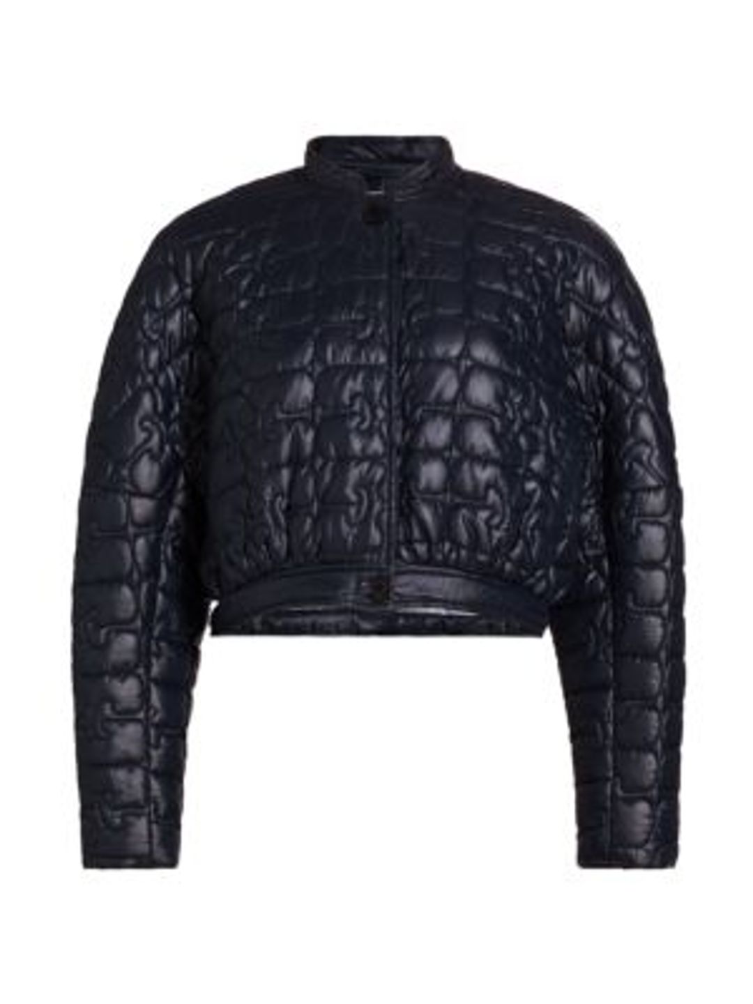 Ganni Shiny Quilted Shell Crop Jacket