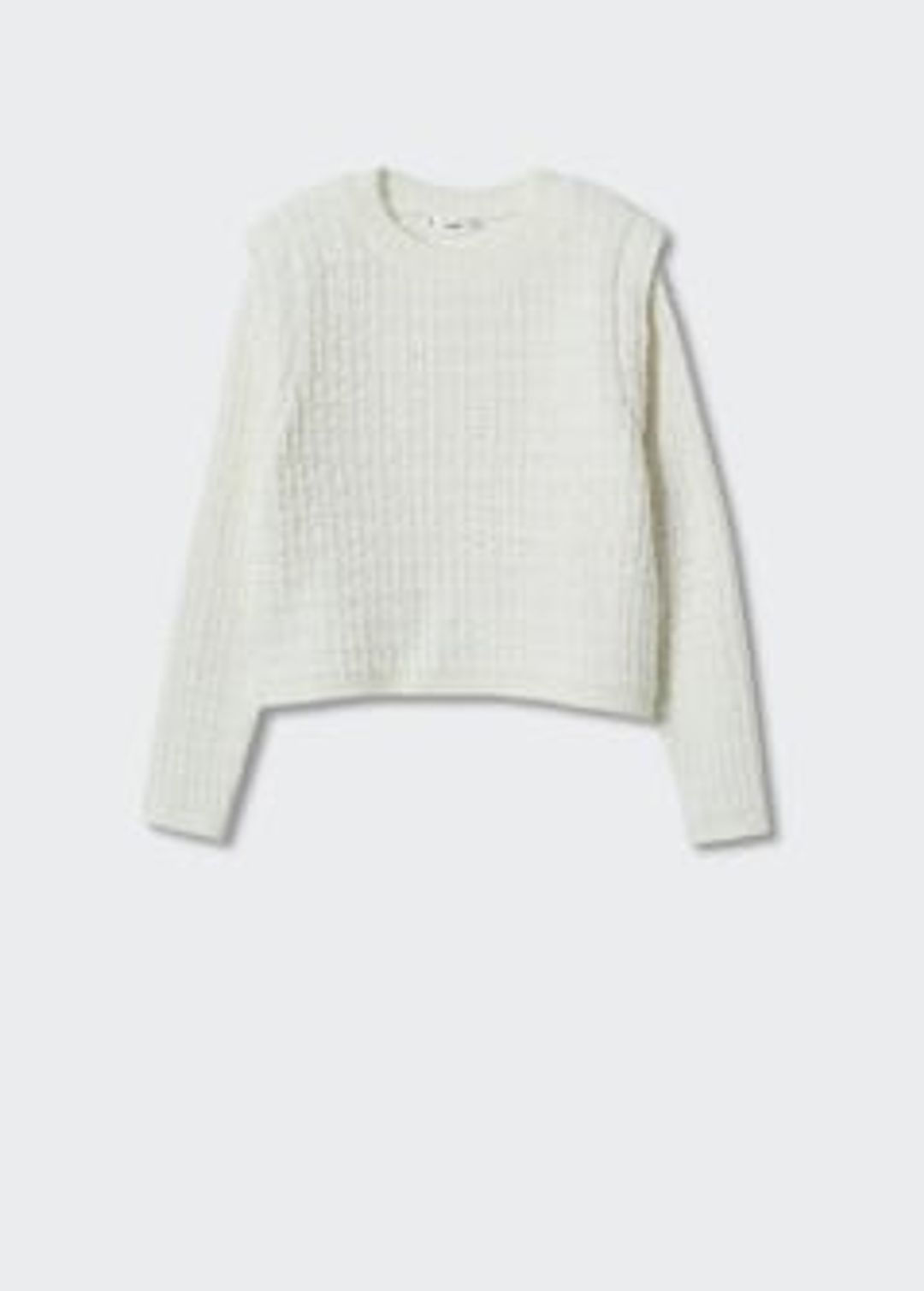 Knitted sweater with shoulder pads