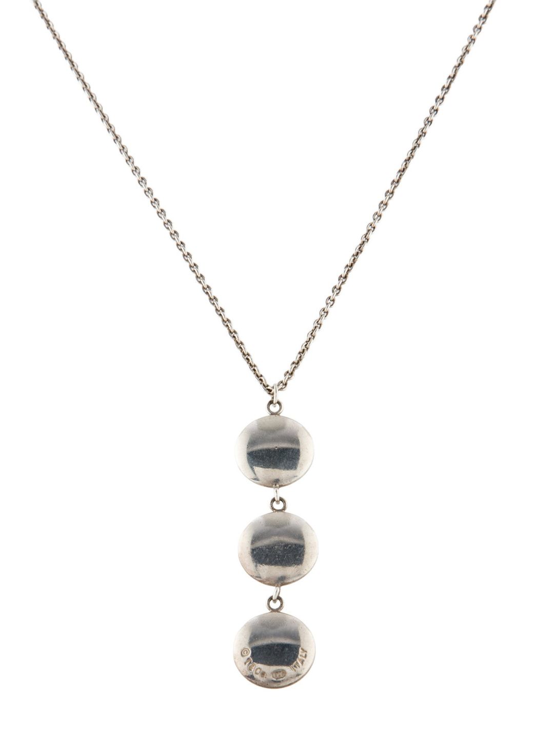 Tiffany & Co. Vintage Three Disc Drop Pendant Necklace