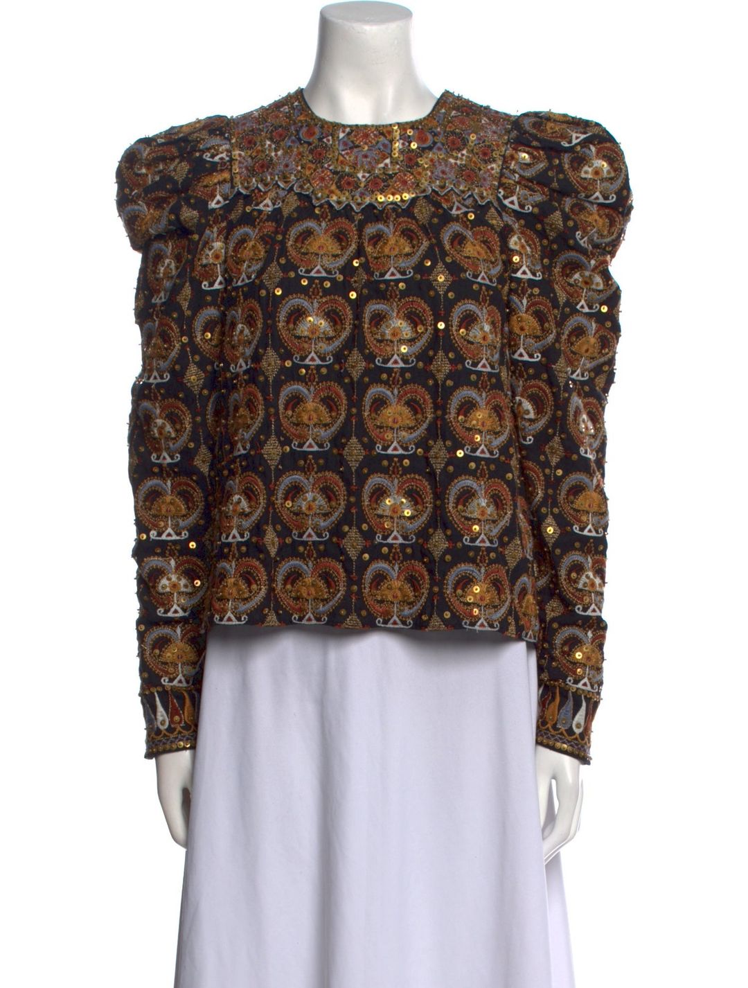 Ulla Johnson Floral Print Crew Neck Blouse