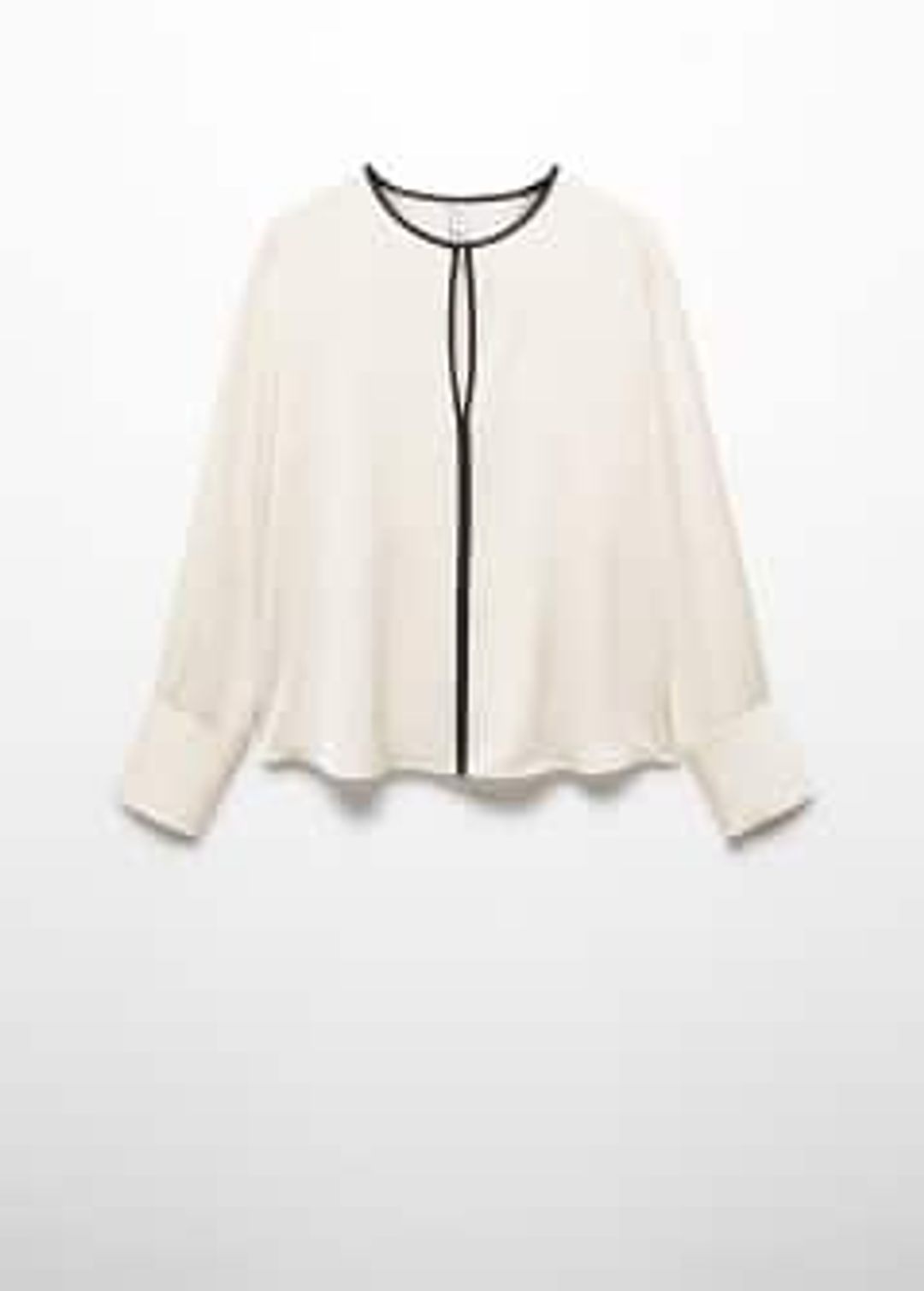 Contrast trim satin blouse