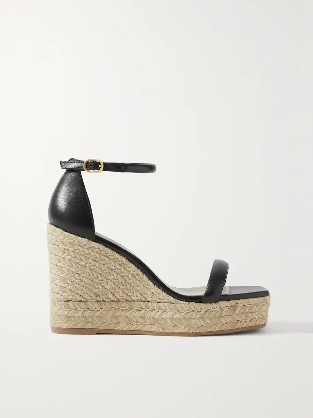 Nudistcurve leather espadrille wedge sandals