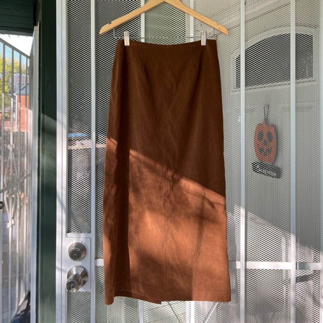 90s Vintage Camel Maxi Skirt