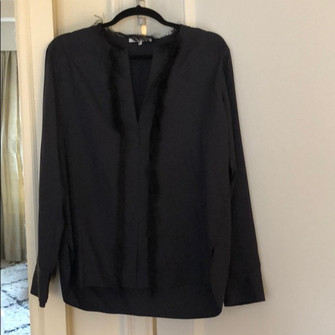 NWT Helmut Lang navy silk blouse