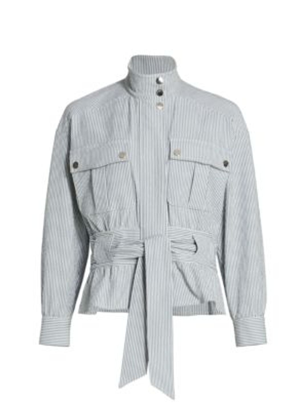 York Striped Belted Seersucker Jacket #4