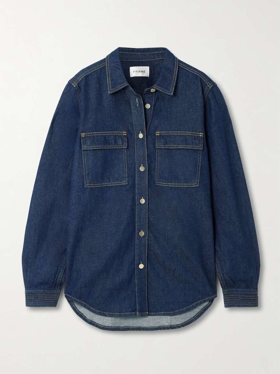 The Trapunto topstitched organic denim shirt