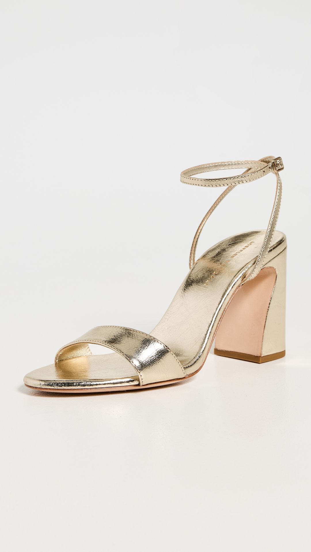 Malia Curved Heel Simple Sandals with Ankle Wrap