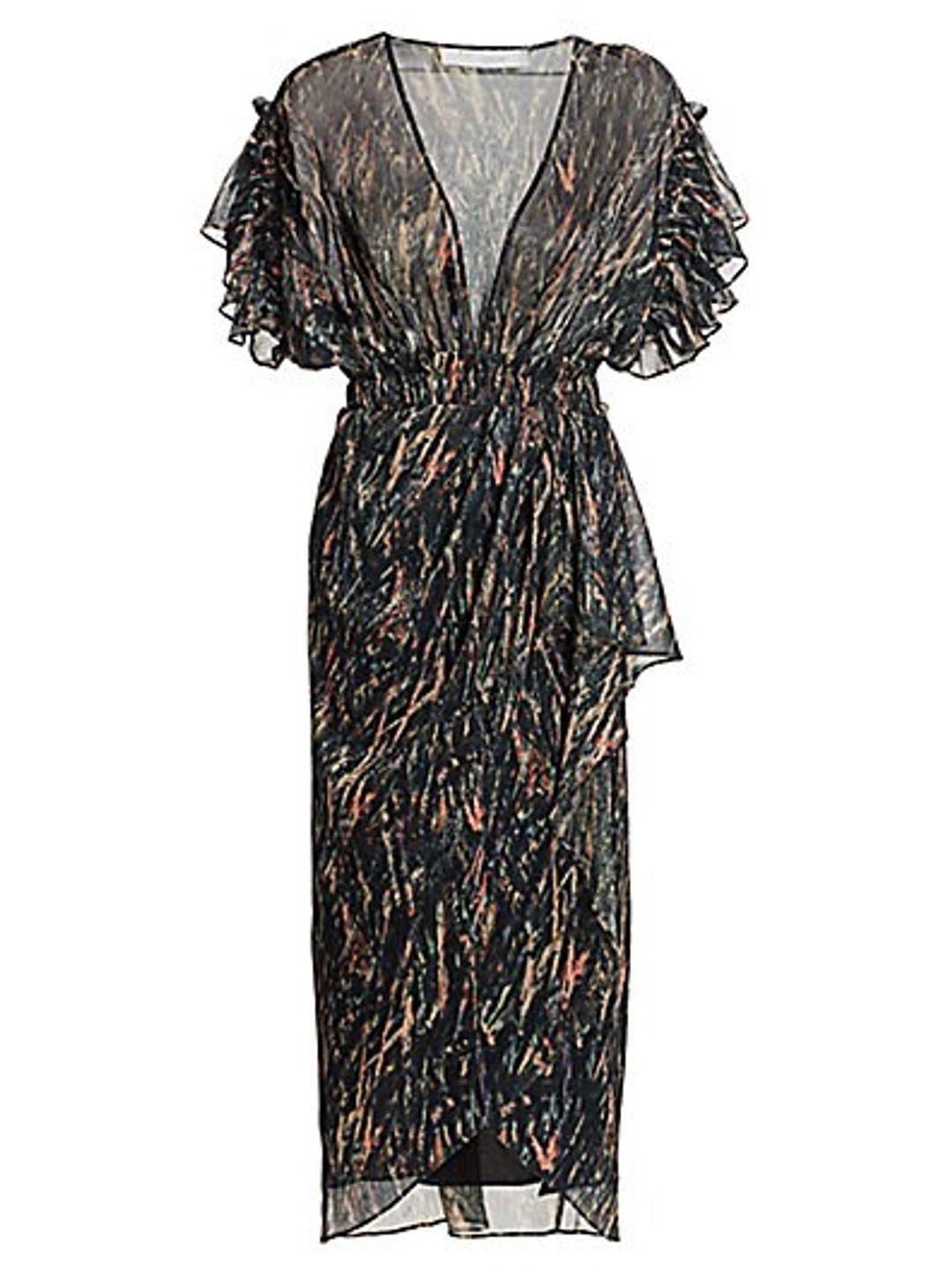 Gargas Metallic Print Faux Wrap Midi Sheath Dress #3