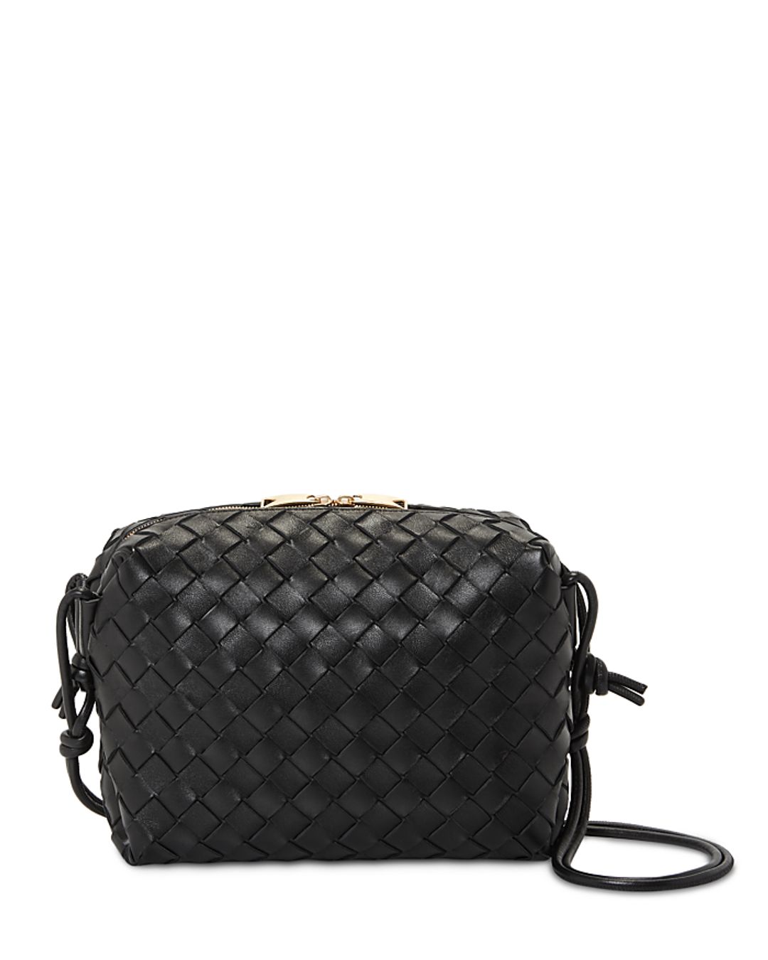 Small Loop Camera Intrecciato Leather Crossbody Bag