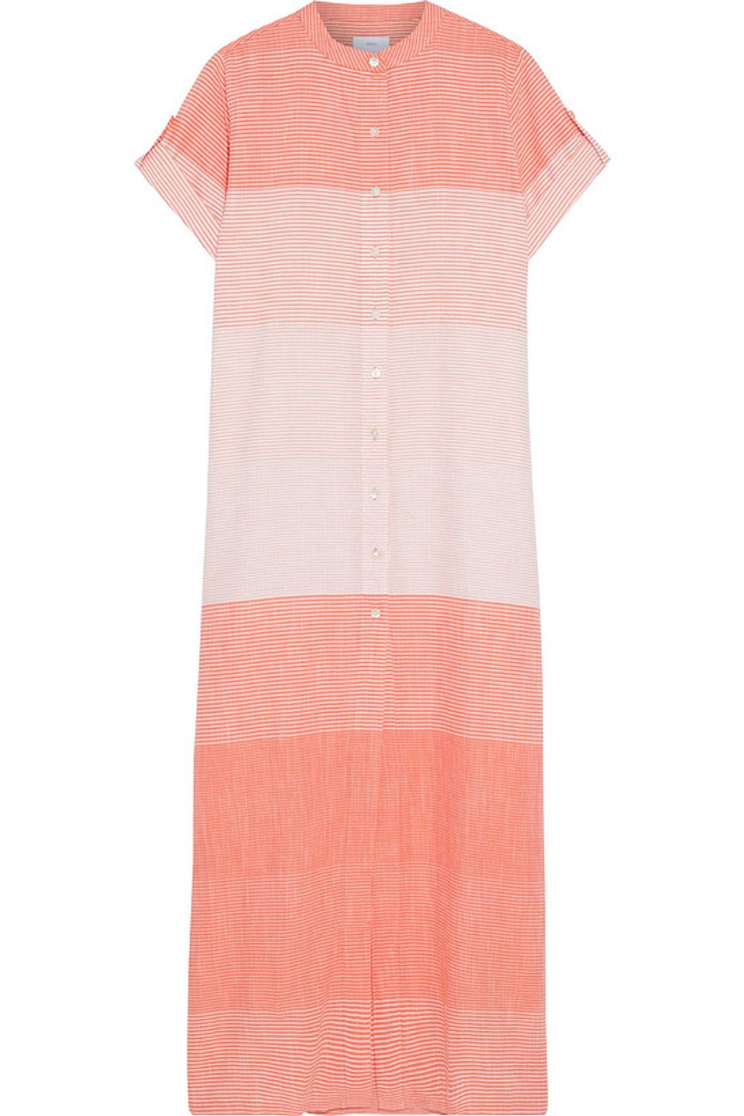 Renee striped cotton-gauze maxi shirt dress