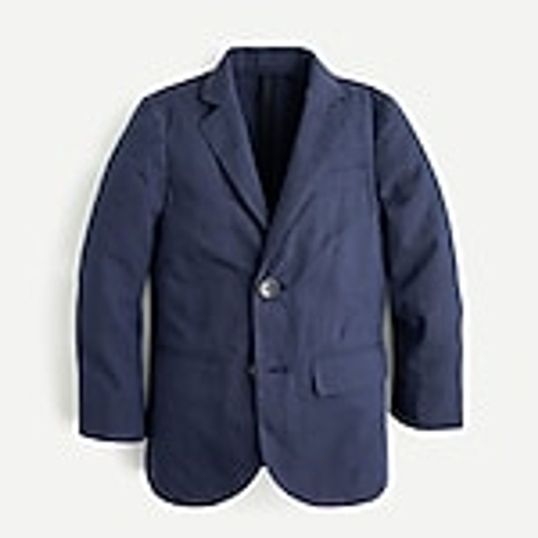 Boys' unstructured Ludlow suit jacket in cotton-linen