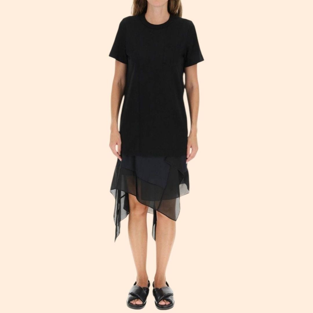 Sacai Chiffon Mix Dress