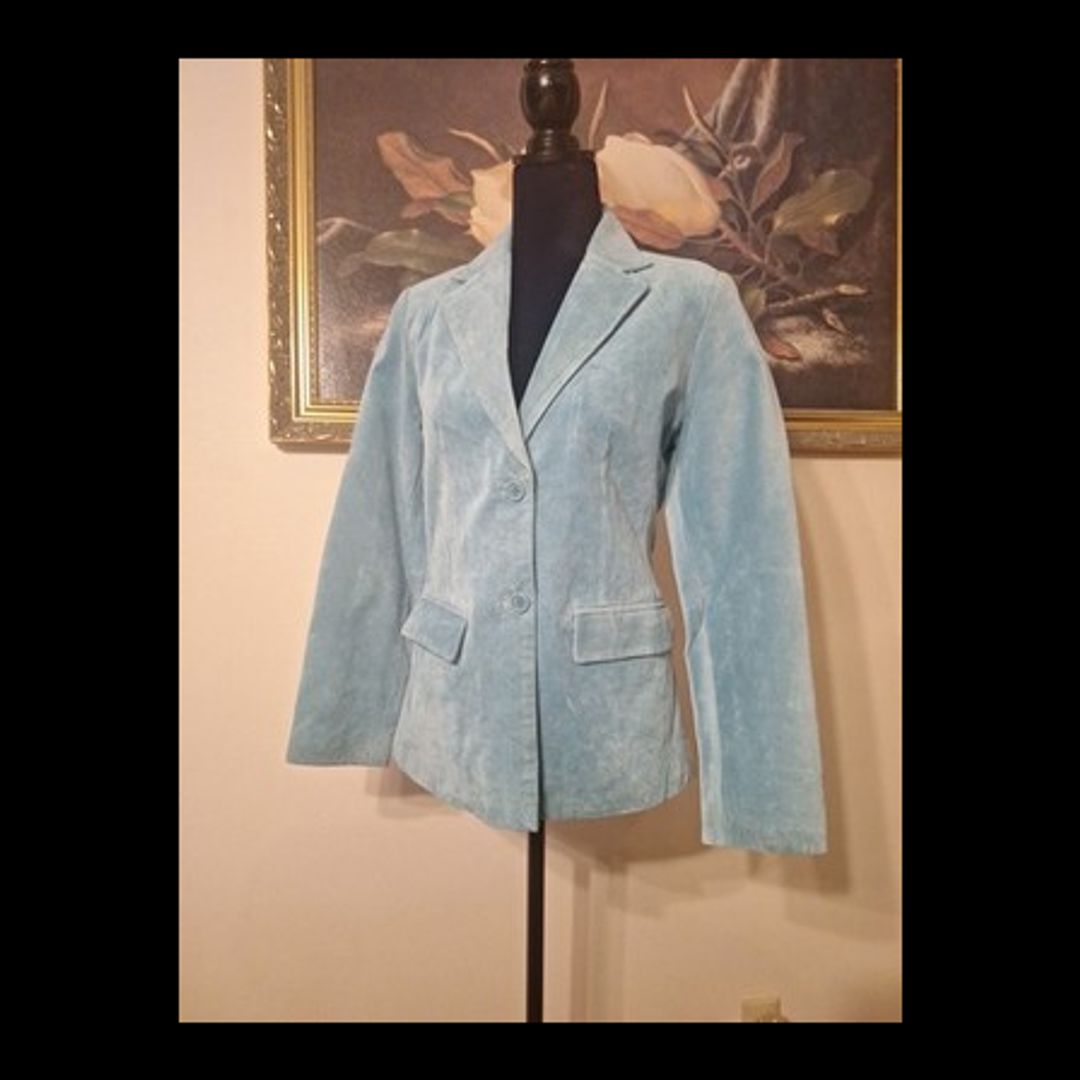 Vintage Metro Style 100% Leather Blazer Jacket Women's