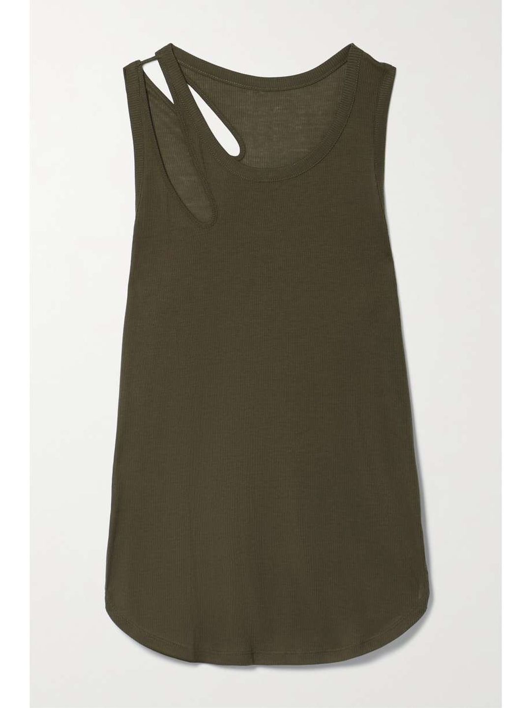 Peak cutout ribbed jersey tank