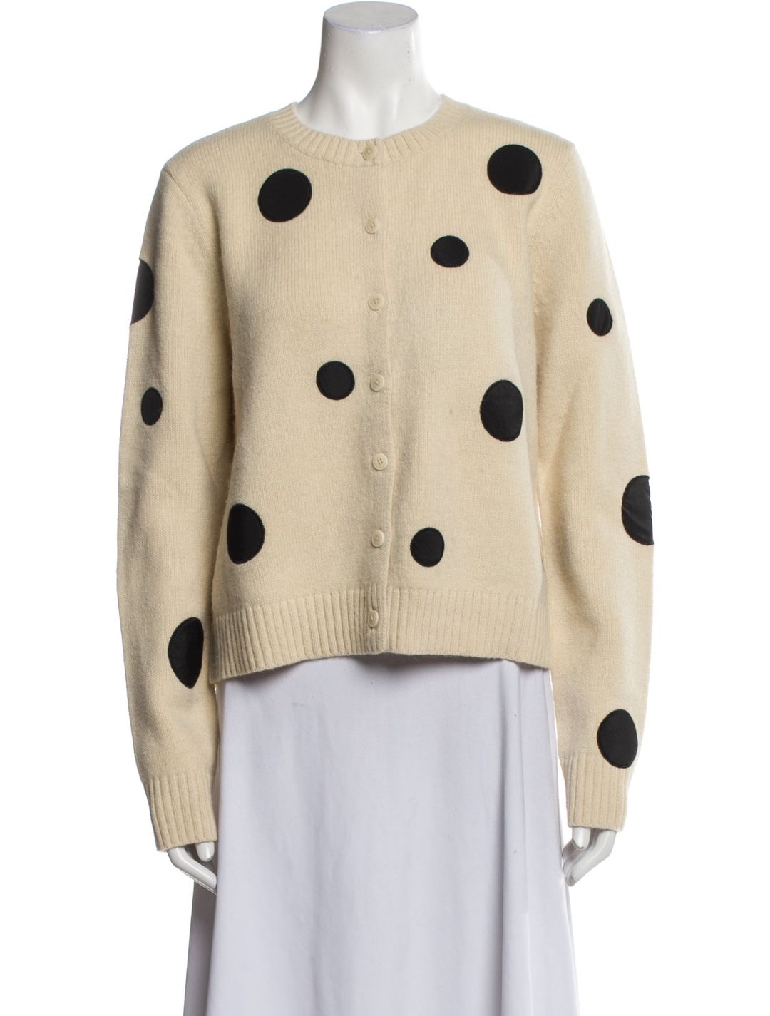 Tory Burch Polka Dot Print Crew Neck Sweater