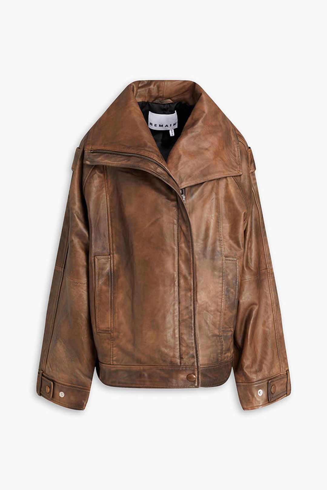 Oversized leather jacket