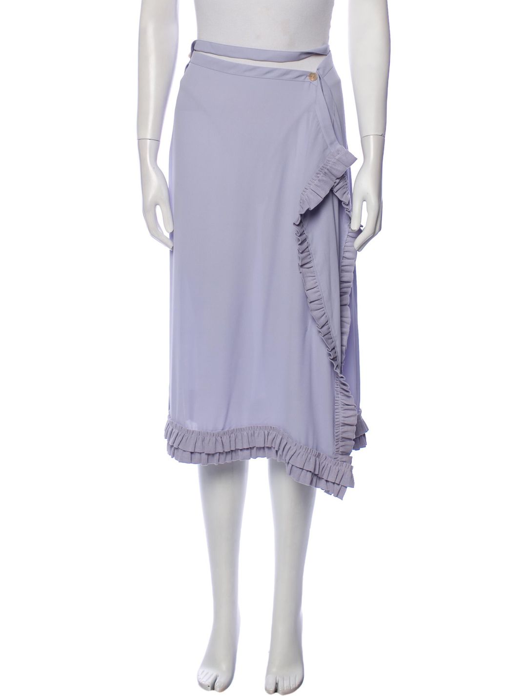 Ruffle Embellishment Knee-Length Skirt