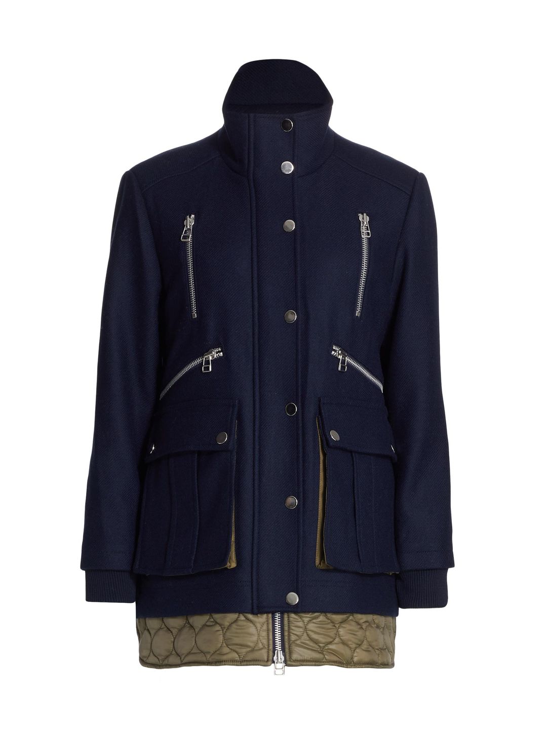 Halbert Wool-Blend Quilted Hem Coat
