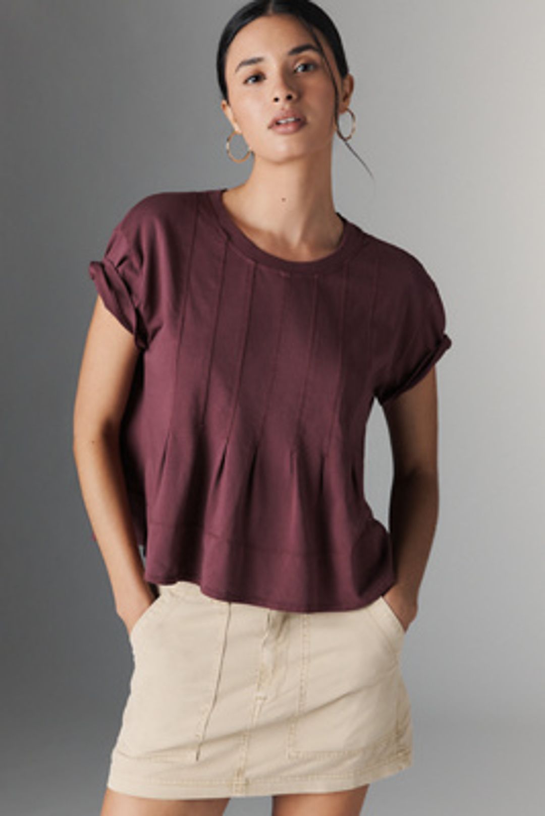 Pilcro Pleated Swing Tee